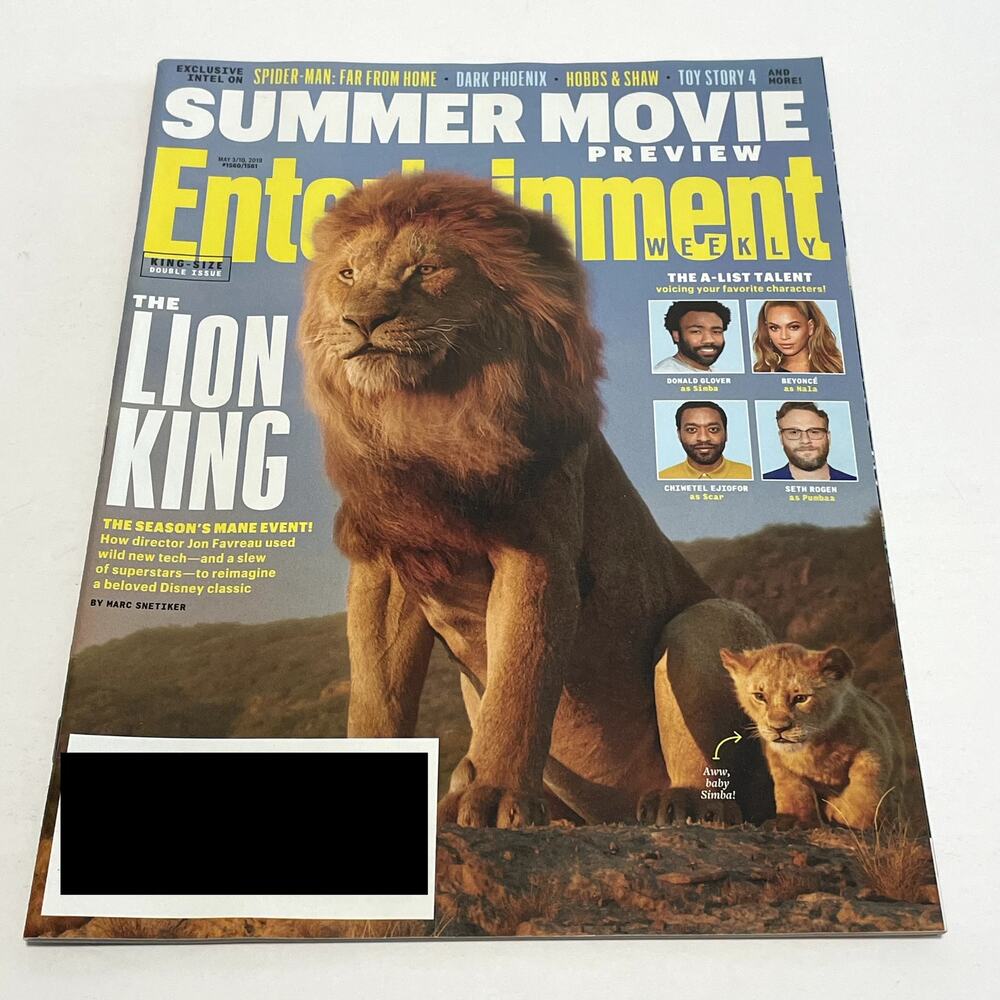 Entertainment Weekly May 3/10 2019 The Lion King Summer Movie Preview EW